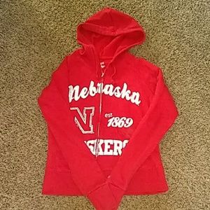 Nebraska huskers zip up sweatshirt.